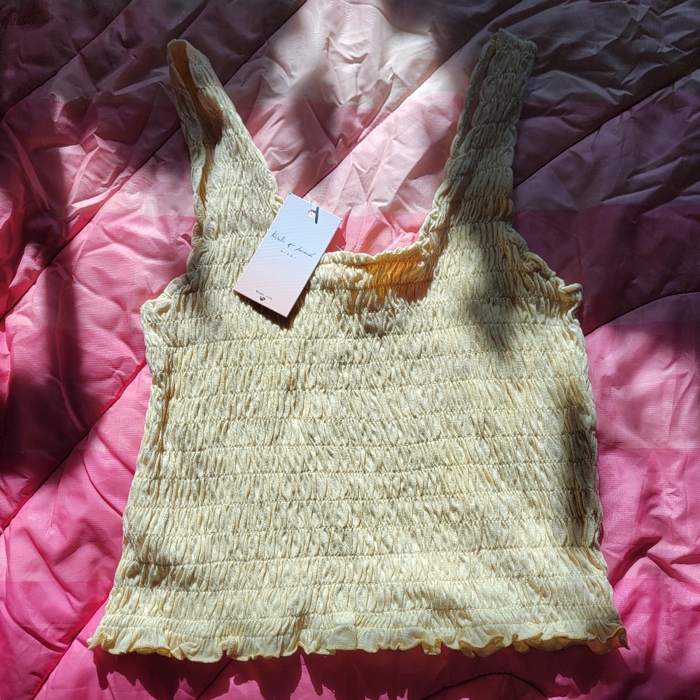 Women's Yellow Smocked Top